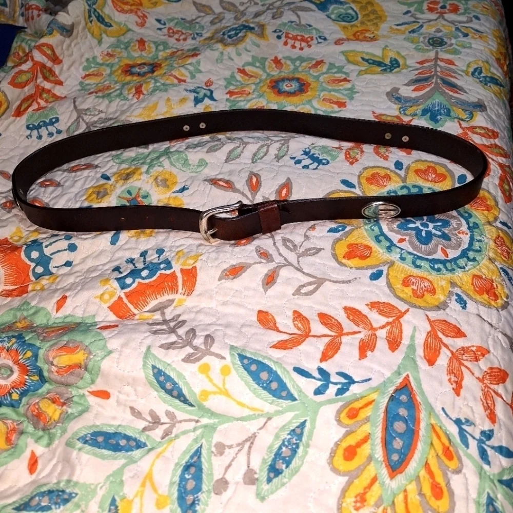 A men's Ga Bulldog's leather belt that's 46.25